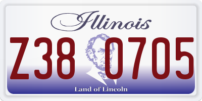 IL license plate Z380705