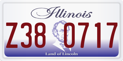 IL license plate Z380717