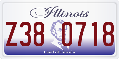 IL license plate Z380718