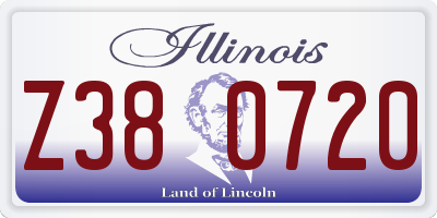 IL license plate Z380720