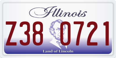 IL license plate Z380721