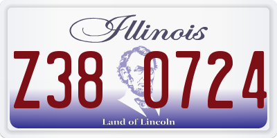IL license plate Z380724