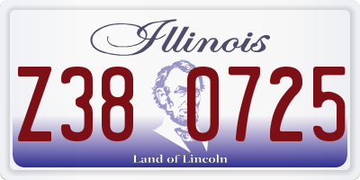 IL license plate Z380725