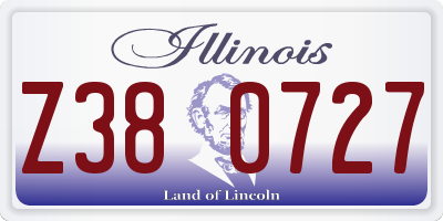 IL license plate Z380727