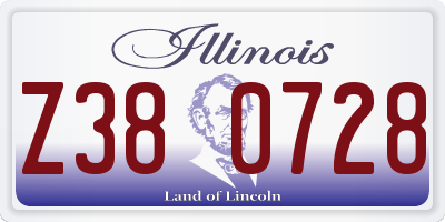 IL license plate Z380728