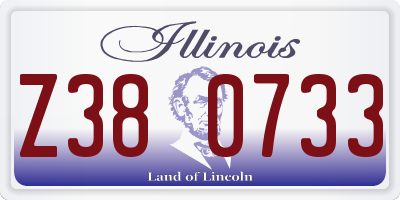 IL license plate Z380733