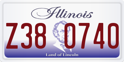 IL license plate Z380740