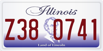IL license plate Z380741