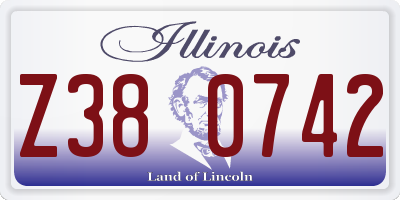 IL license plate Z380742