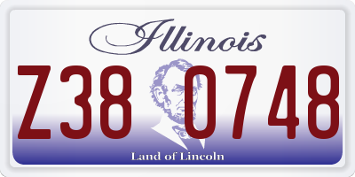 IL license plate Z380748
