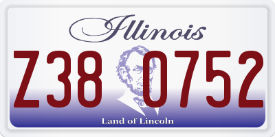 IL license plate Z380752