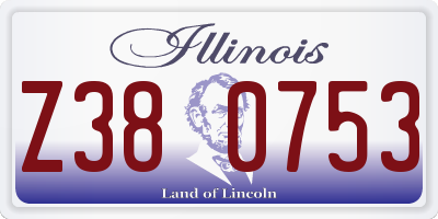 IL license plate Z380753