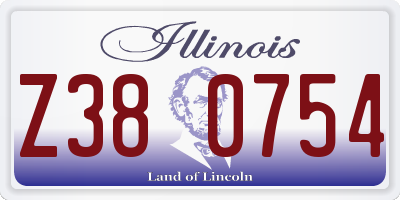 IL license plate Z380754