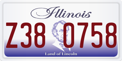 IL license plate Z380758
