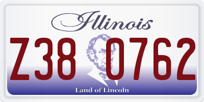 IL license plate Z380762