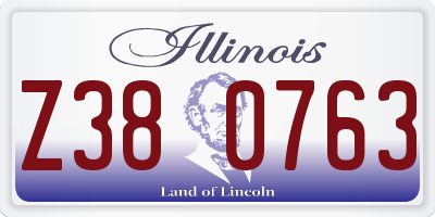 IL license plate Z380763
