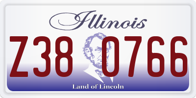 IL license plate Z380766