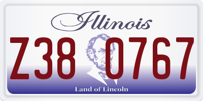 IL license plate Z380767