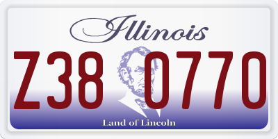 IL license plate Z380770