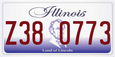 IL license plate Z380773