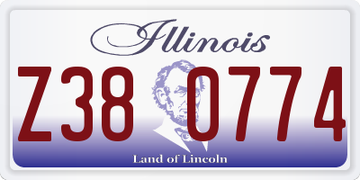 IL license plate Z380774