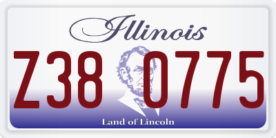 IL license plate Z380775