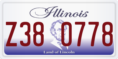 IL license plate Z380778