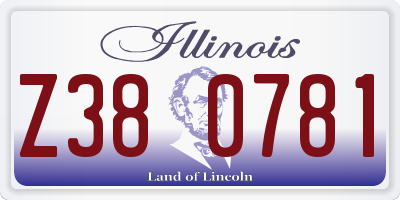 IL license plate Z380781