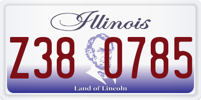 IL license plate Z380785