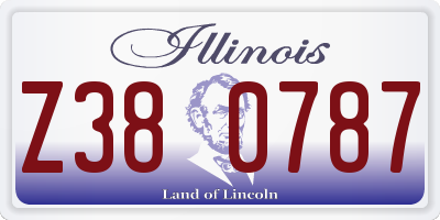 IL license plate Z380787