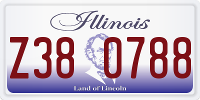 IL license plate Z380788