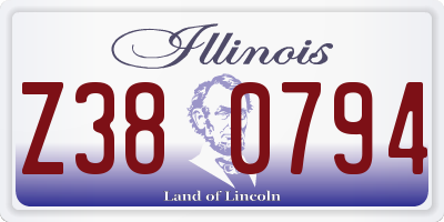 IL license plate Z380794