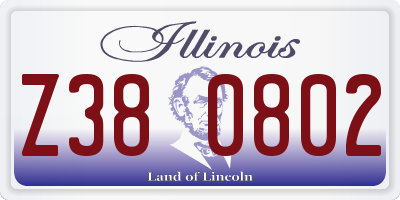 IL license plate Z380802