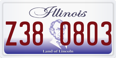 IL license plate Z380803