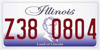 IL license plate Z380804