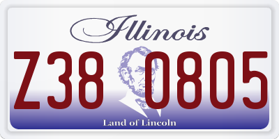IL license plate Z380805