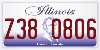IL license plate Z380806