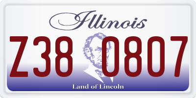 IL license plate Z380807