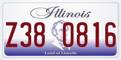IL license plate Z380816