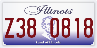 IL license plate Z380818