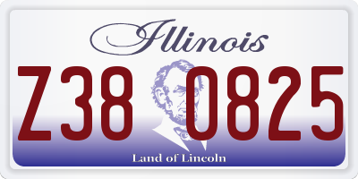 IL license plate Z380825