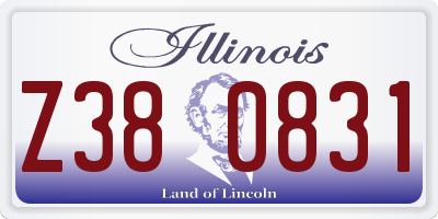 IL license plate Z380831