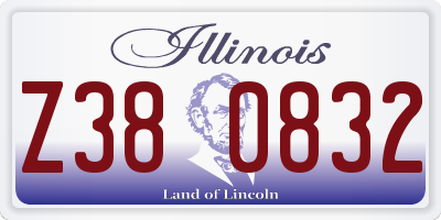 IL license plate Z380832