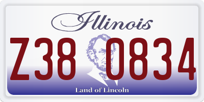 IL license plate Z380834