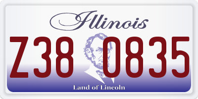 IL license plate Z380835
