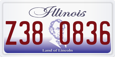 IL license plate Z380836
