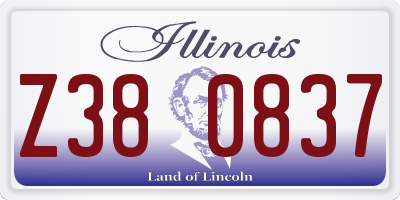 IL license plate Z380837