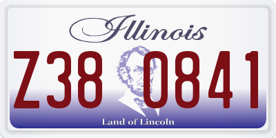 IL license plate Z380841