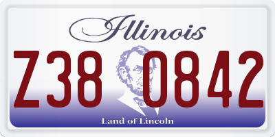 IL license plate Z380842