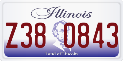IL license plate Z380843